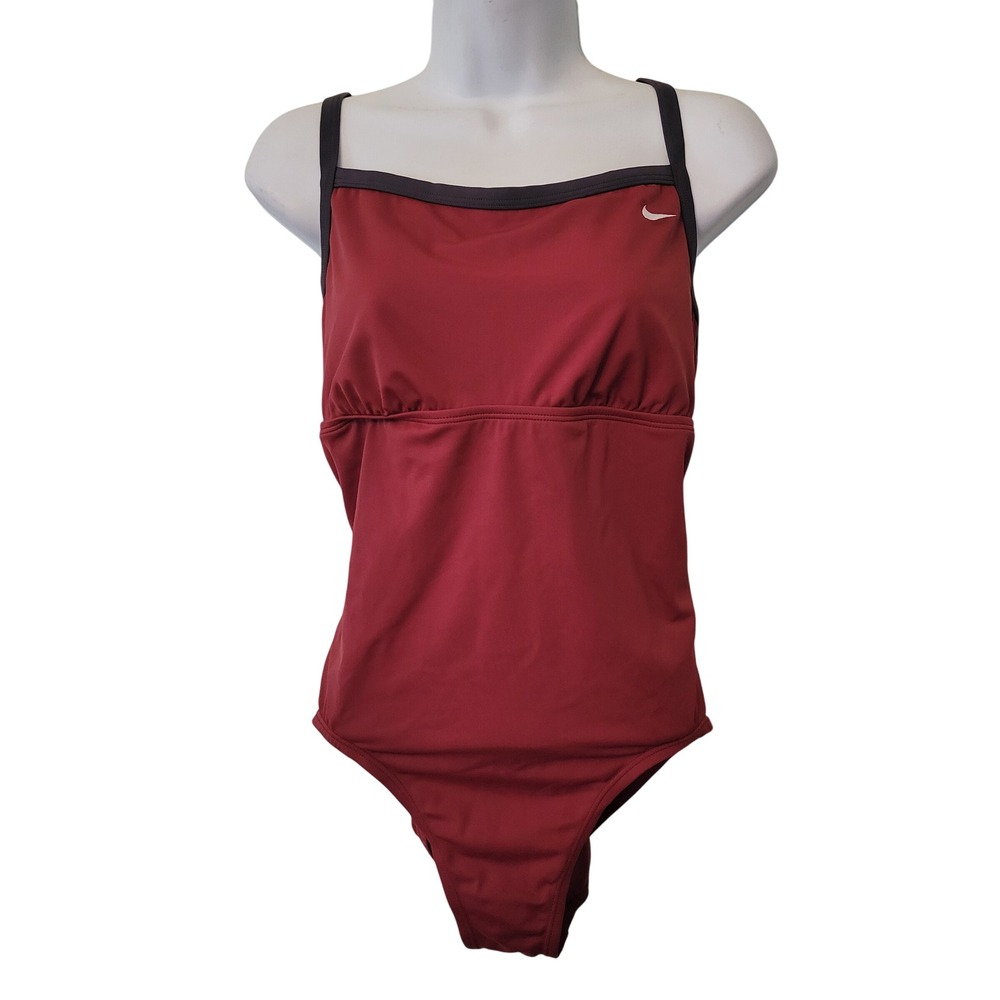Nike Red One Pc Swimsuit 12 Athletic Fit Swim Beach Sport Summer Pool Racerback